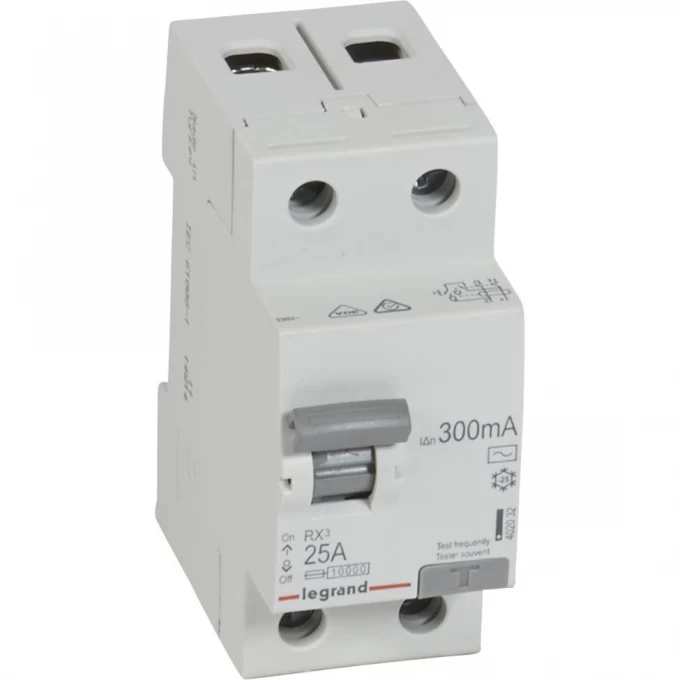 Выключатель дифференциального тока LEGRAND RX3 300мА 25А 2П тип AC белый 402032 Выключатель дифференциального тока LEGRAND RX3 300мА 25А 2П тип AC белый 402032