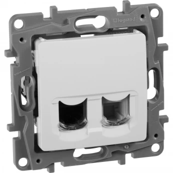 Двойная розетка LEGRAND Etika RJ11 + RJ45 категория 5 UTP белый