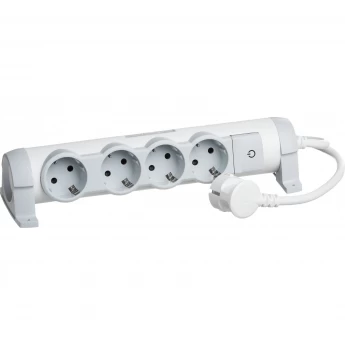 Многорозеточный блок LEGRAND 'Комфорт' 4 x 2К+З с кабелем длиной 1,5 м белый