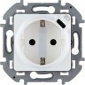 Розетка 2К+З LEGRAND INSPIRIA немецкий стандарт 16А 250В со встроенным зарядным устройством USB C 1.5А 5В белый 673770