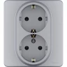 Розетка LEGRAND INSPIRIA 2 x 2К+З немецкий стандарт 16 А 250 В алюминий 673752