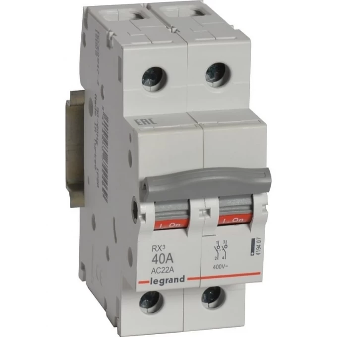 Выключатель-разъединитель LEGRAND RX3 40А 2П белый 419407 Выключатель-разъединитель LEGRAND RX3 40А 2П белый 419407