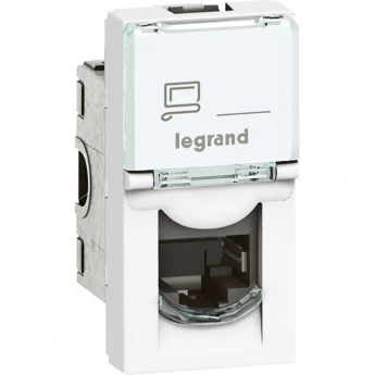 Розетка LEGRAND Mosaic RJ45 FTP кат.5е, 1 модуль, белый