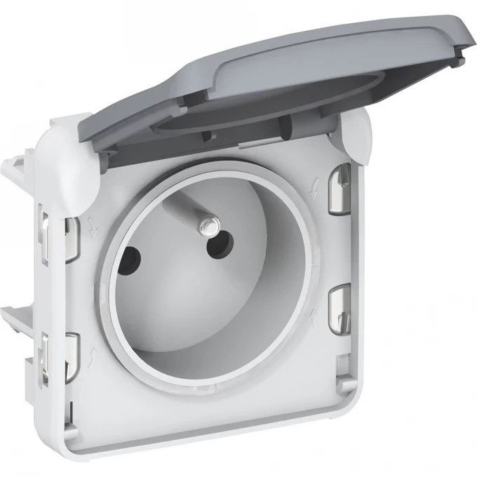 Розетка LEGRAND PLEXO 2К+З фр. ст., серый 69551 Розетка LEGRAND PLEXO 2К+З фр. ст., серый 69551