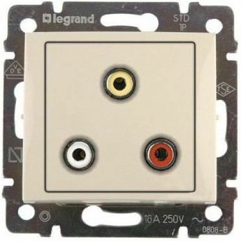 Тройная розетка LEGRAND RCA Valena слоновая кость